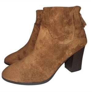 Brown Faux Suede Ankle Boots